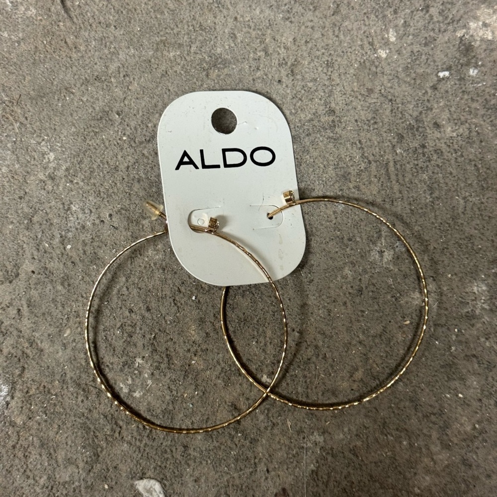 Aldo Textured Gold Hoop Earrings